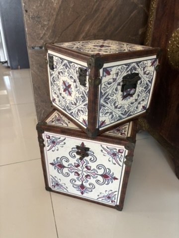 Set de baúles decorativos con mosaico (2 tamaños)